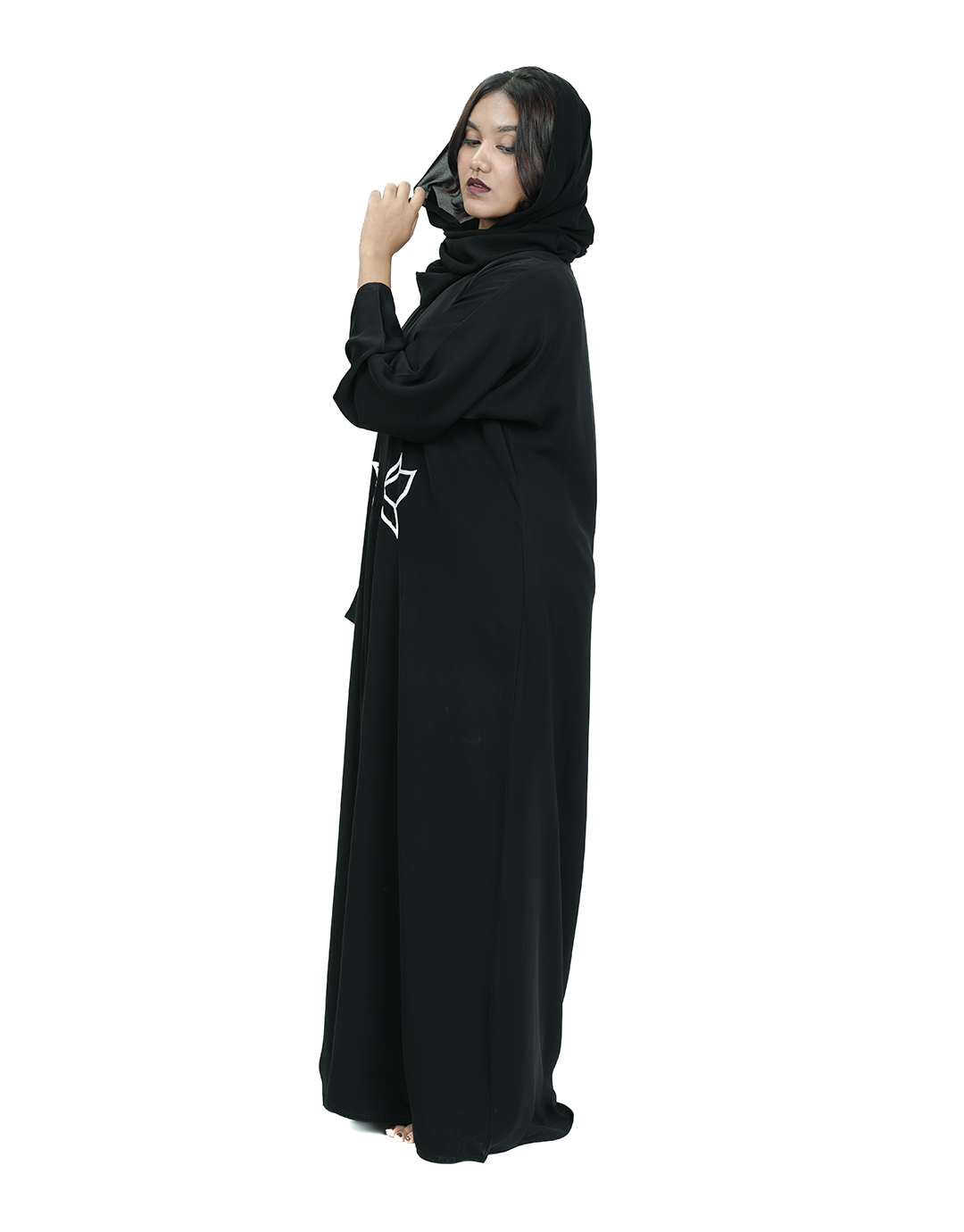 SILVER PETAL ABAYA
