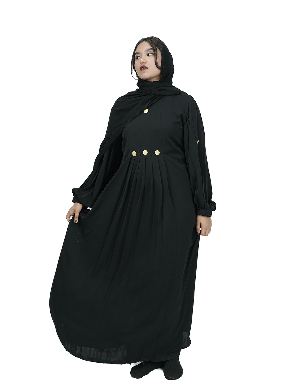 CAVALIER PLEAT ABAYA