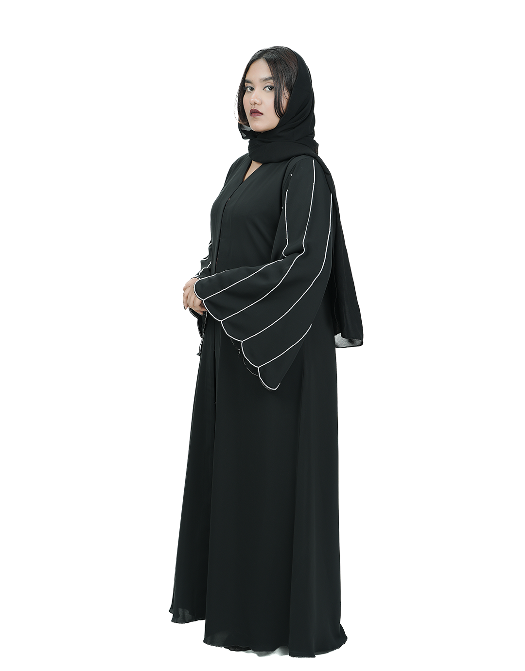 RIPPLE SLEEVE ABAYA